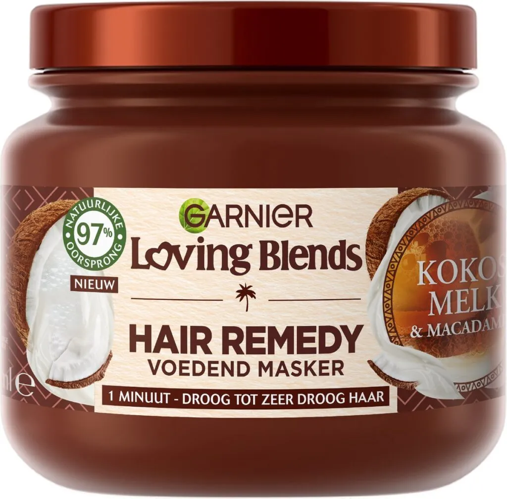 Garnier Loving Blends Masker Kokosmelk Macadamia (340 ml)