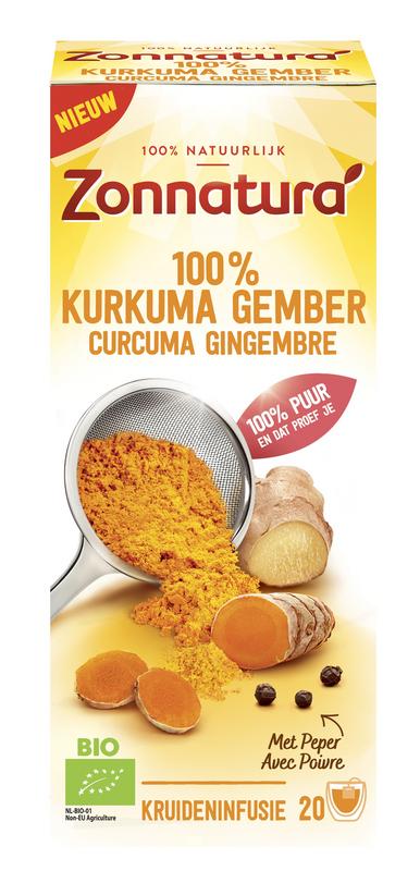 Zonnatura Kurkuma Gember 100% Thee Bio (20 zakjes)