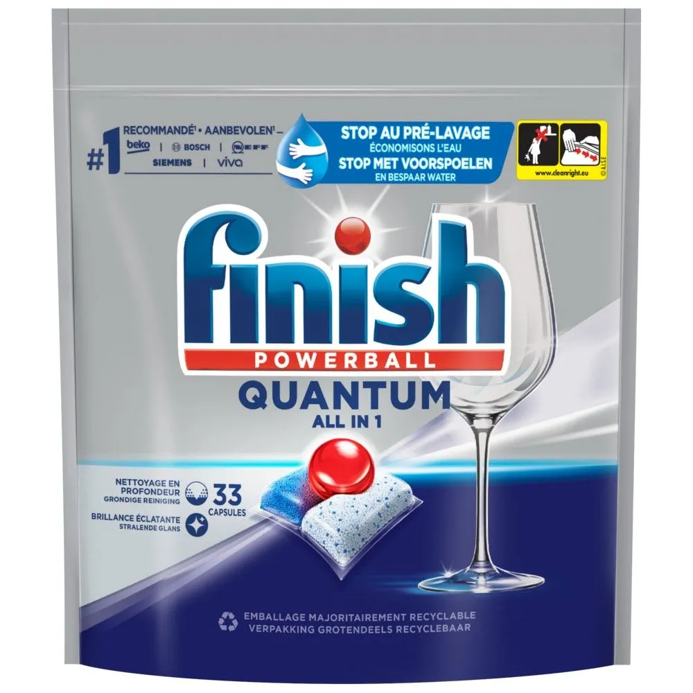 Finish Vaatwastabletten Powerball Quantum All-In-1 Regular (33 tabletten)