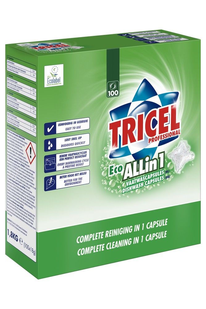 Tricel All-In-1 Vaatwascapsules (100 capsules)