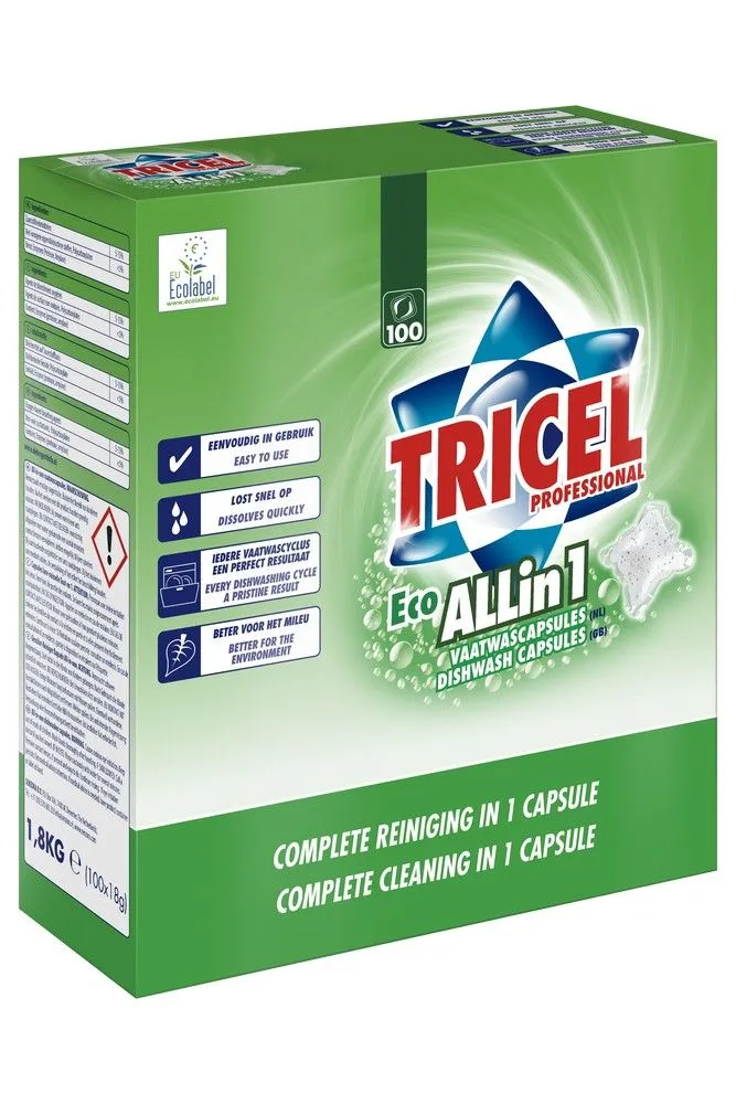 Tricel All-In-1 Vaatwascapsules (100 capsules)