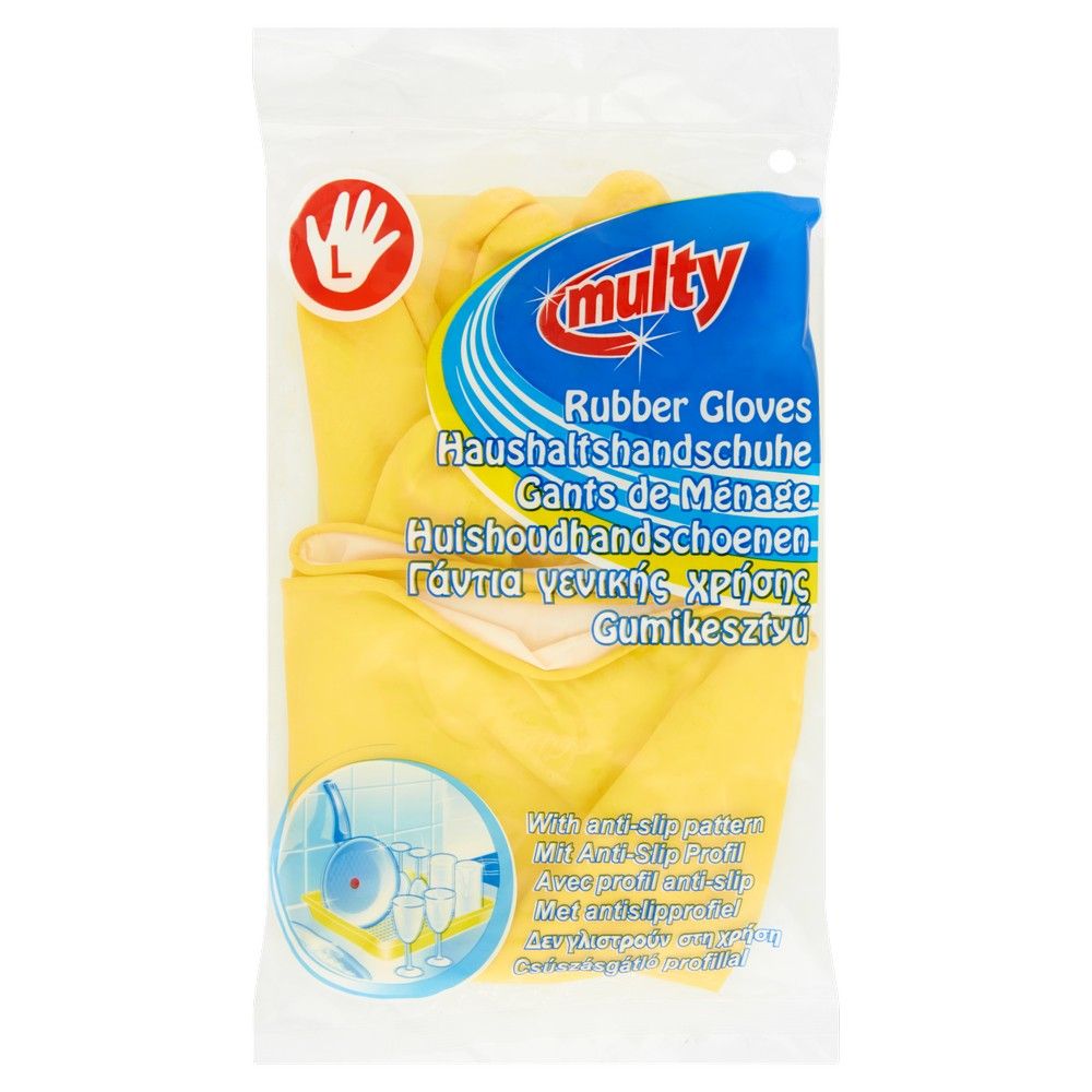 Multy Huishoud Handschoen Latex Large (1 set)