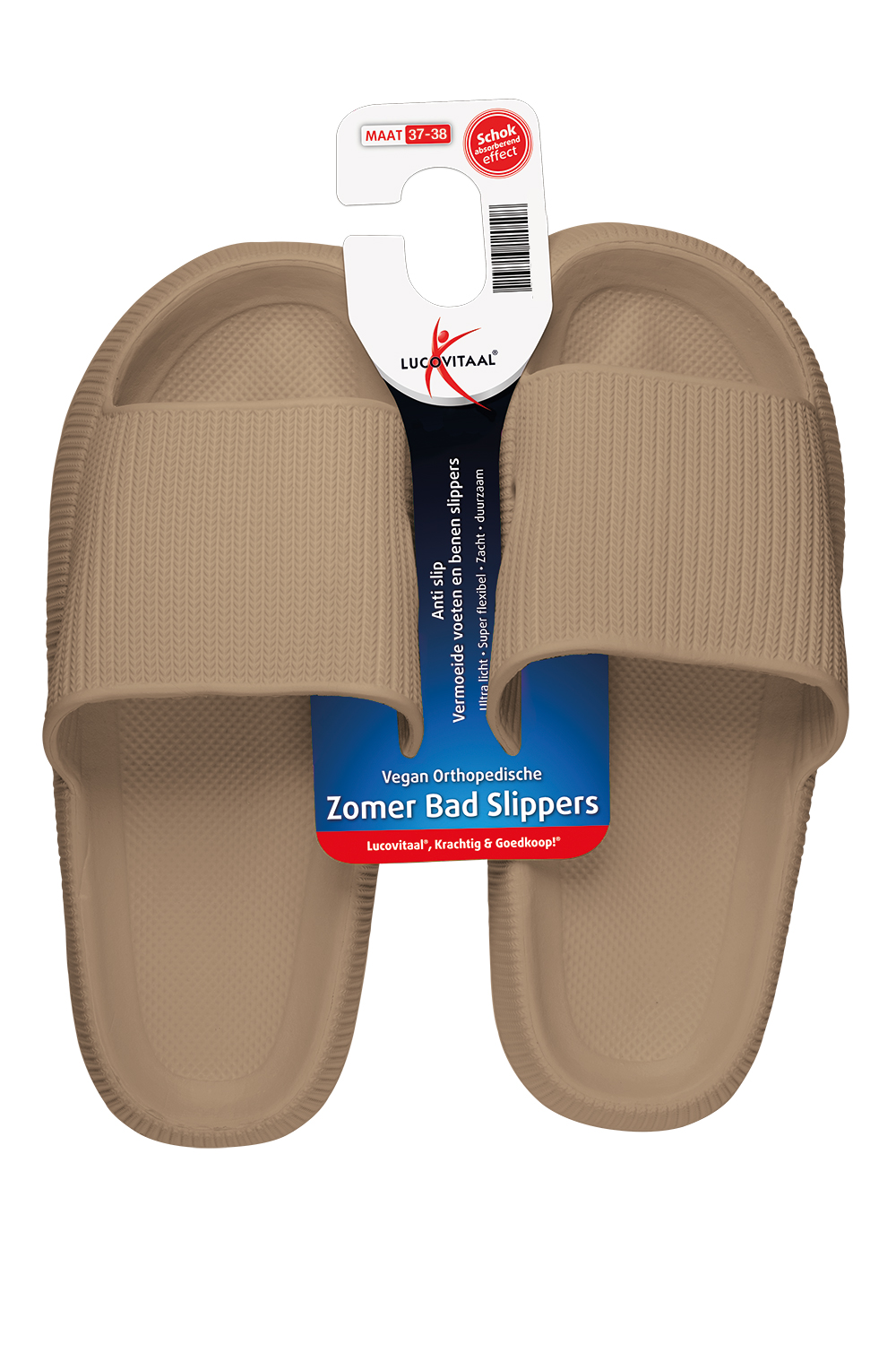 Zomer Badslipper 37-38 Taupe (1 paar)