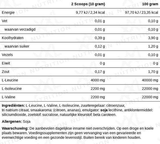 XXL Nutrition Bcaa Poeder Tropical (500 gr) - image 2