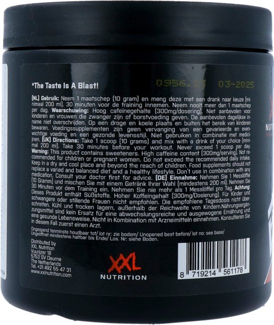 XXL Nutrition Blast Pre Workout Fruit Punch (300 gr)