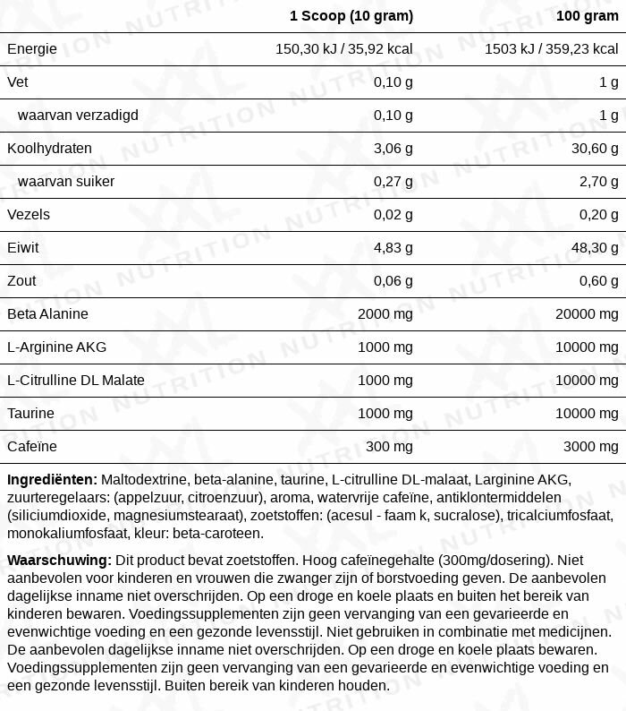 XXL Nutrition Blast Pre Workout Orange (300 gr)