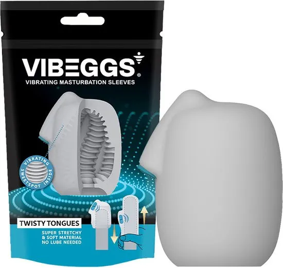 Vibeggs Twisty Tongues Vibrerende Masturbatie Sleeve (1 stuk)