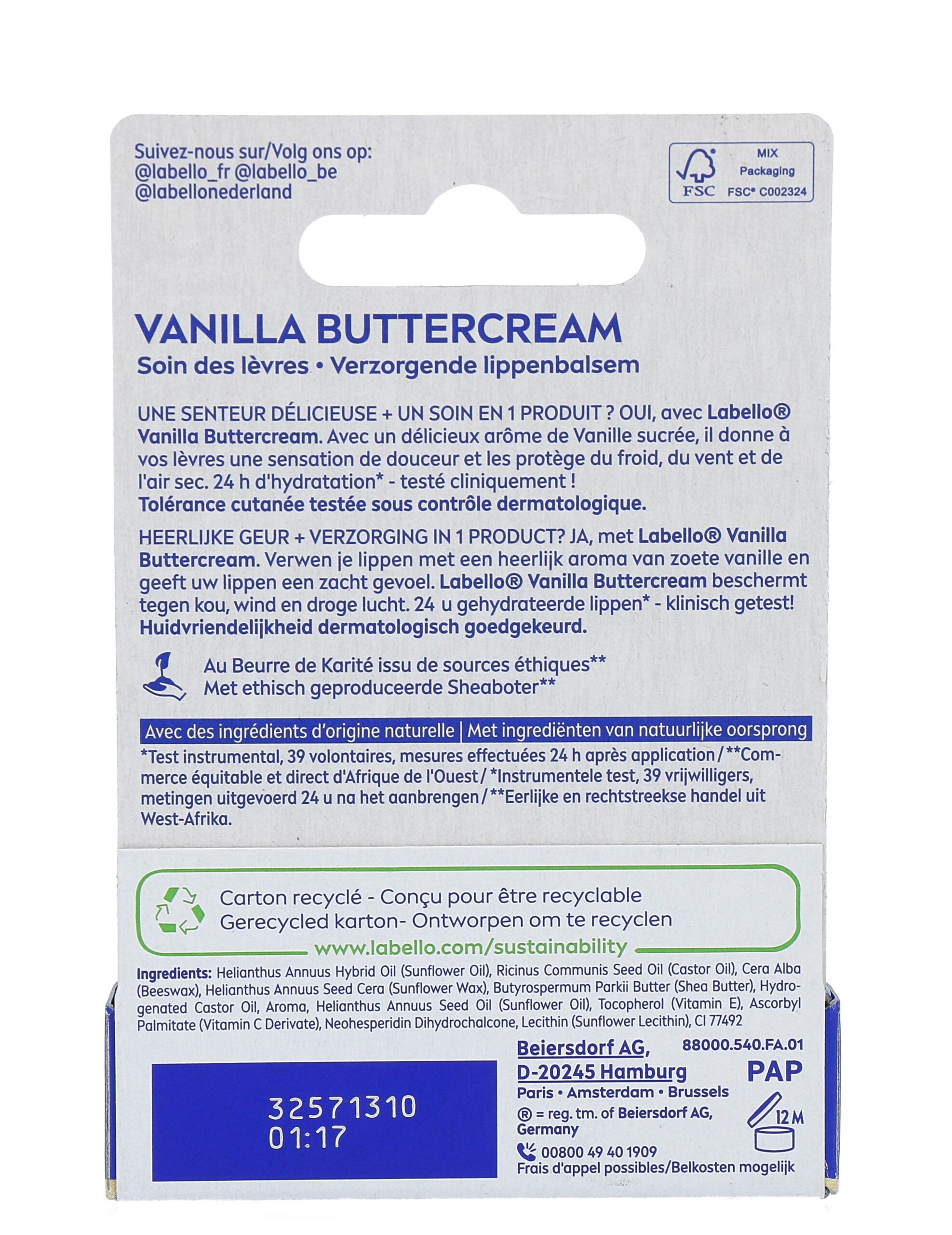 Labello Vanilla Buttercream Lippenbalsem (4,8 gr)