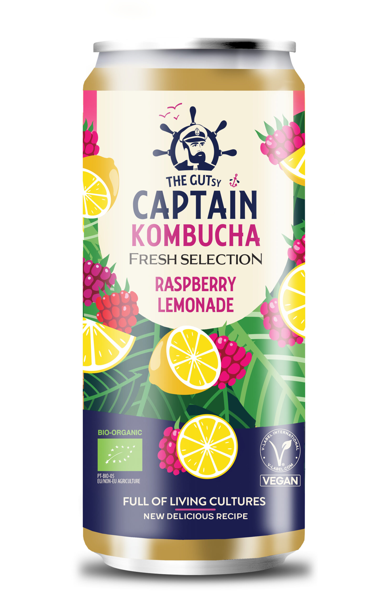 The Gutsy Captain Kombucha Fresh Raspberry Lemonade BIO  (250 ml)