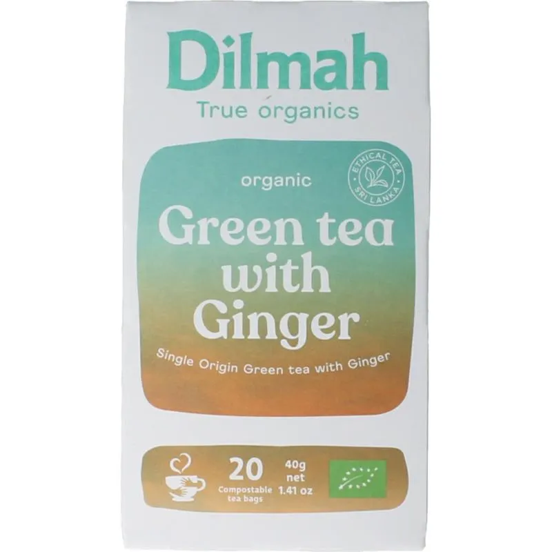 Dilmah Green Tea With Ginger Bio (20 zakjes)