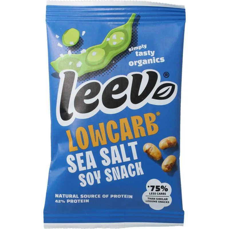 Leev Bio Lowcarb Snack Soyabonen Met Zeezout (45 gr)