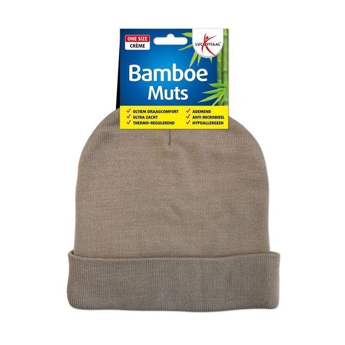Lucovitaal Bamboe Muts Beige (1 stuk)