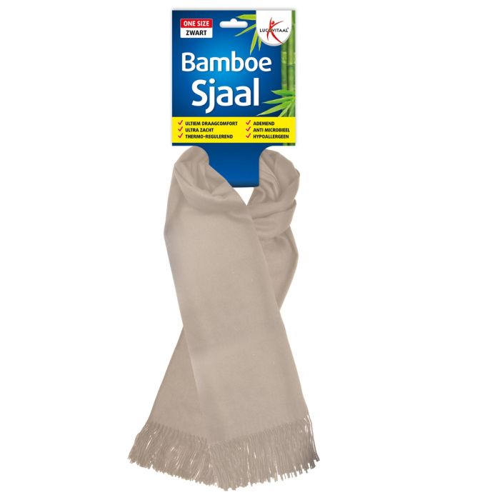 Lucovitaal Bamboe Sjaal Beige (1 stuk)