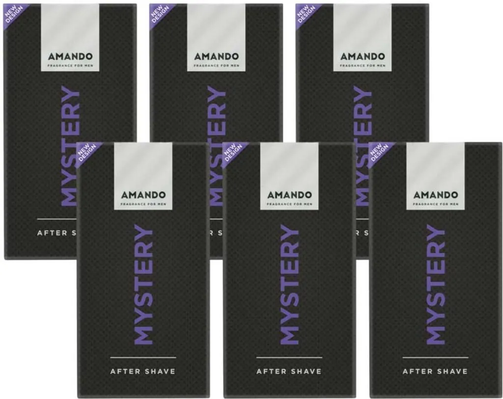 6x Amando Mystery Aftershave (50 ml)