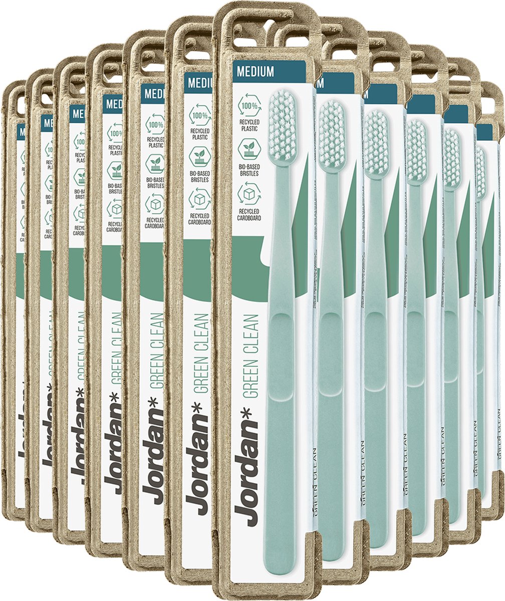 12x Jordan Tandenborstelgreen Clean Medium (1 stuk)