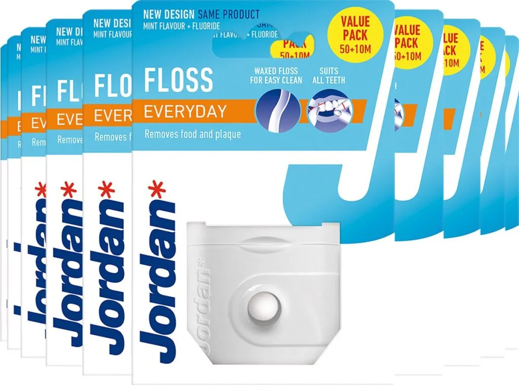 10x Jordan Dental Floss Everyday floss 50m (1 stuk)