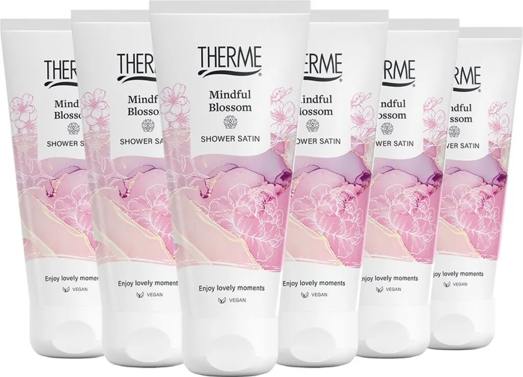 6x Therme Mindful blossom shower satin (200 ml)