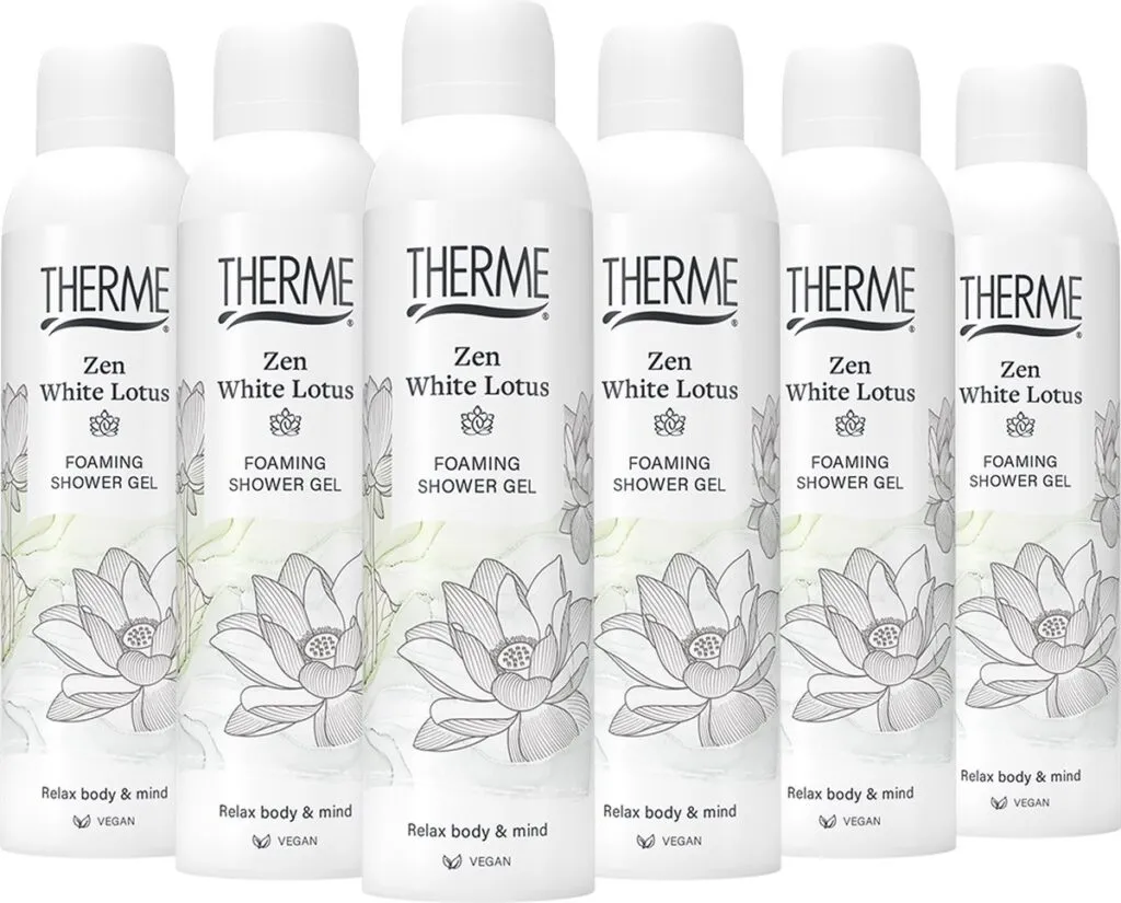 6x Therme Zen white lotus showergel (200 ml)