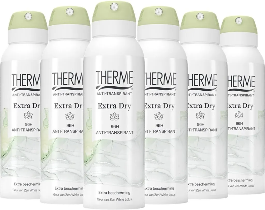 6x Therme Deospray Anti-transpirant Extra Dry (125 ml)