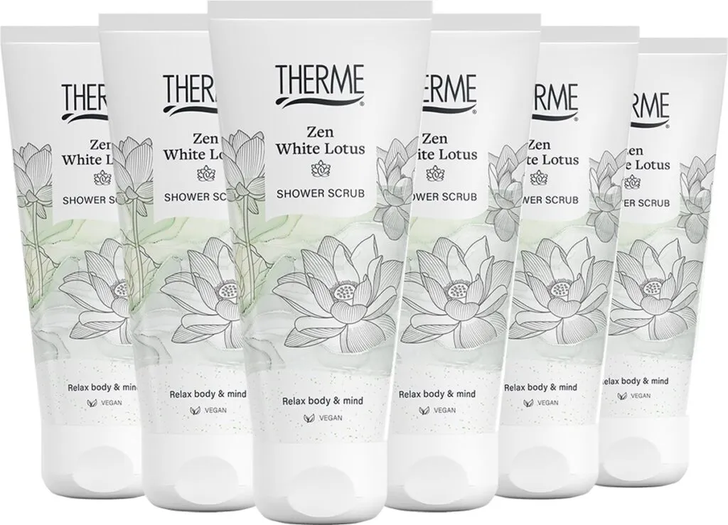 6x Therme Zen White lotus shower scrub (200 ml)