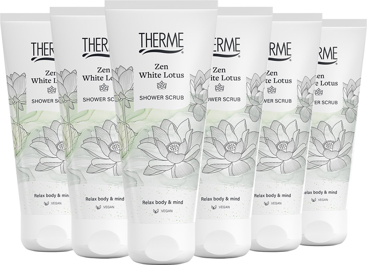 6x Therme Zen White lotus shower scrub (200 ml)