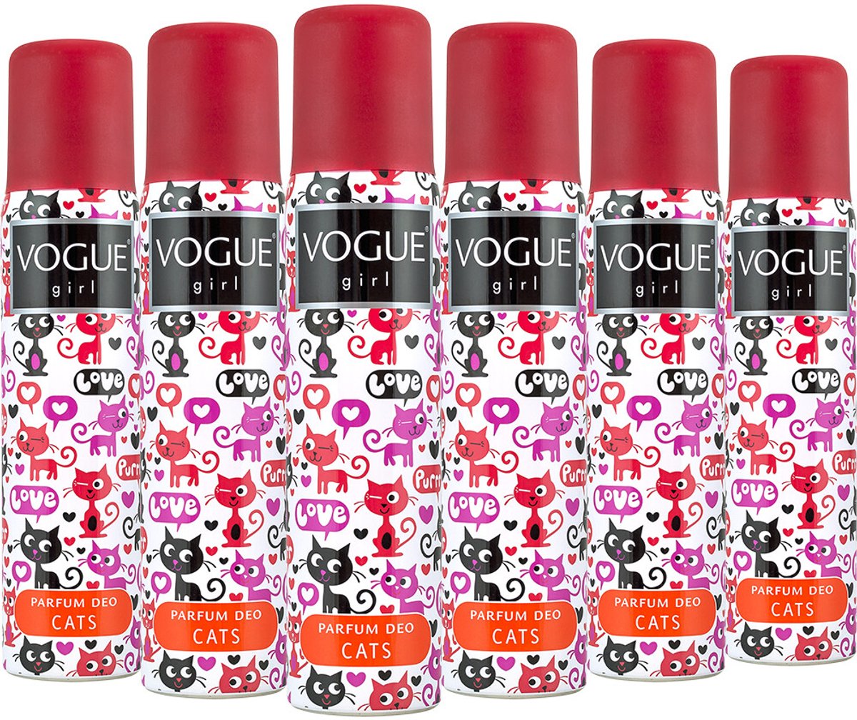 6x Vogue Girl Deodorant spray girl cats (100 ml)