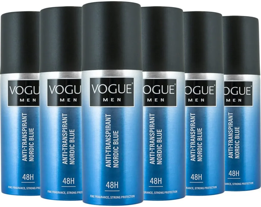 6x Vogue Men Nordic Blue Anti-Transpirant (150 ml)