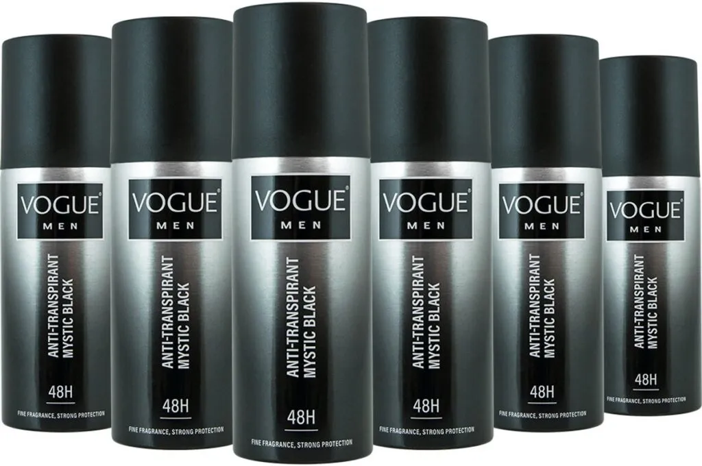 6x Vogue Men Mystic Black Anti-Transpirant (150 ml)