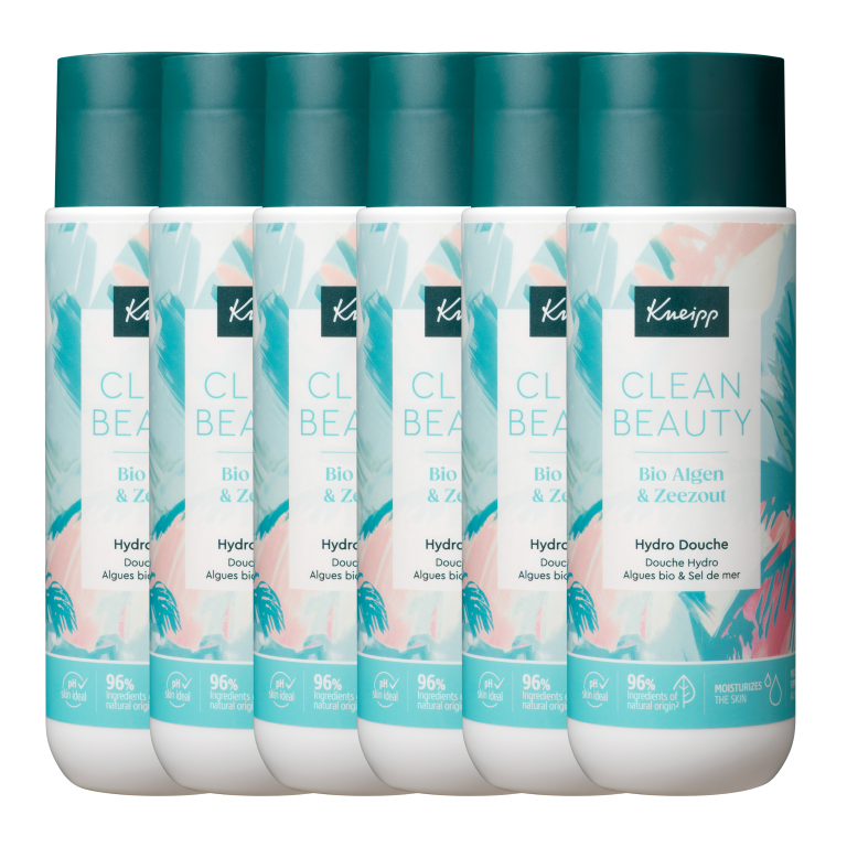 6x Kneipp Douchegel Clean Beauty - Algen Zeezout (200 ml)