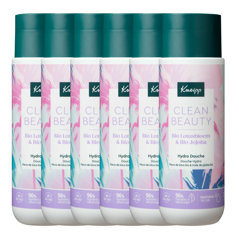 6x Kneipp Douchegel Clean Beauty - Lotus Jojoba (200 ml)