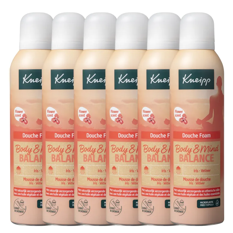 6x Kneipp Body & mind douchefoam balance (200 ml)