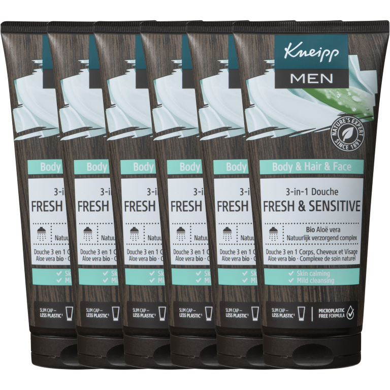 6x Kneipp Men douche 3 in 1 fresh & sensitive (200 ml)