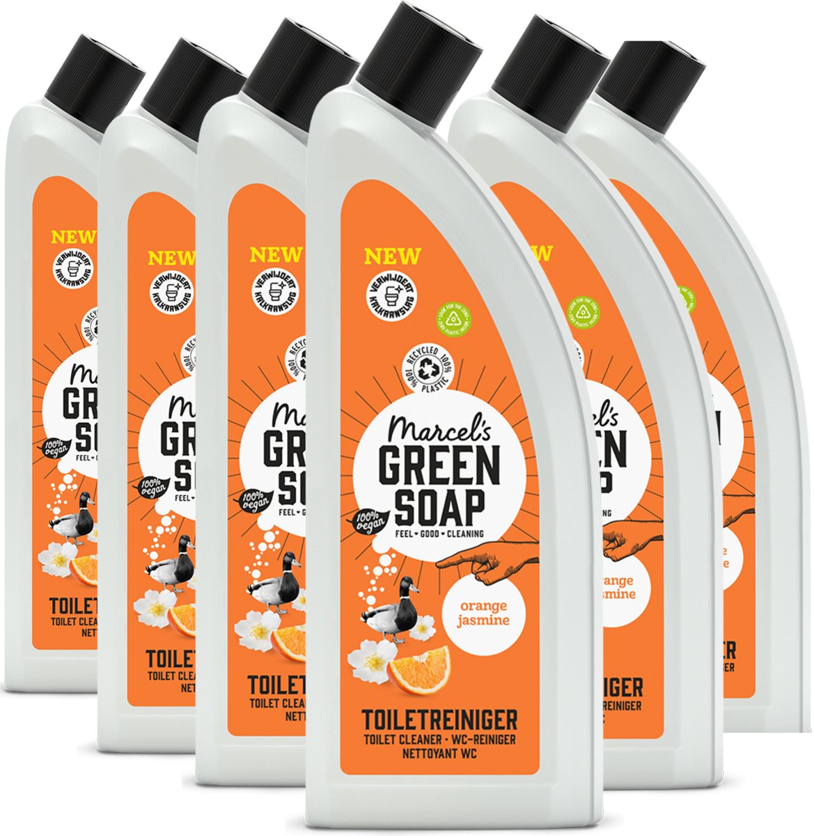 6x Marcel's Green Soap Toiletreiniger sinaasappel & jasmijn (750 ml)