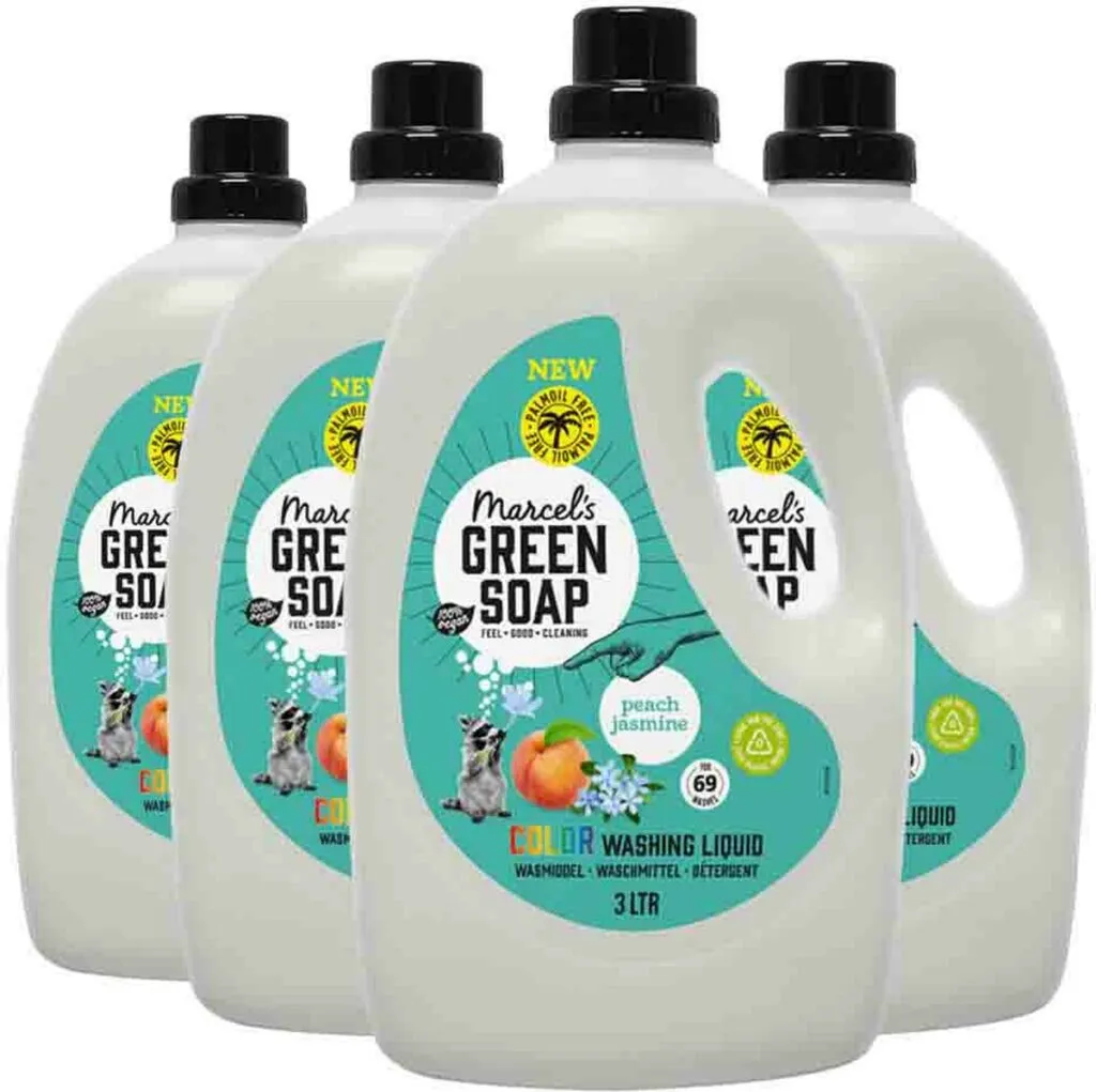 4x Marcel's Green Soap Wasmiddel kleur perzik & jasmijn (3000 ml)