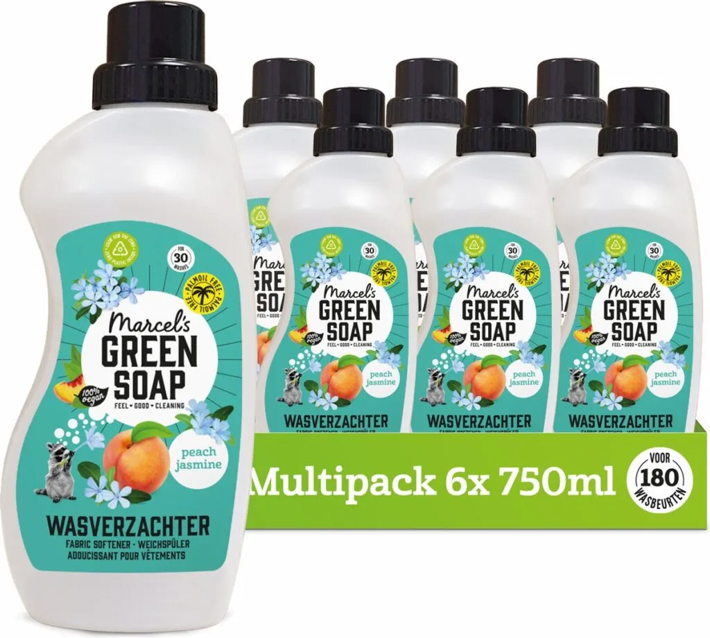 6x Marcel's Green Soap Wasverzachter Peach & Jasmine (750 ml)