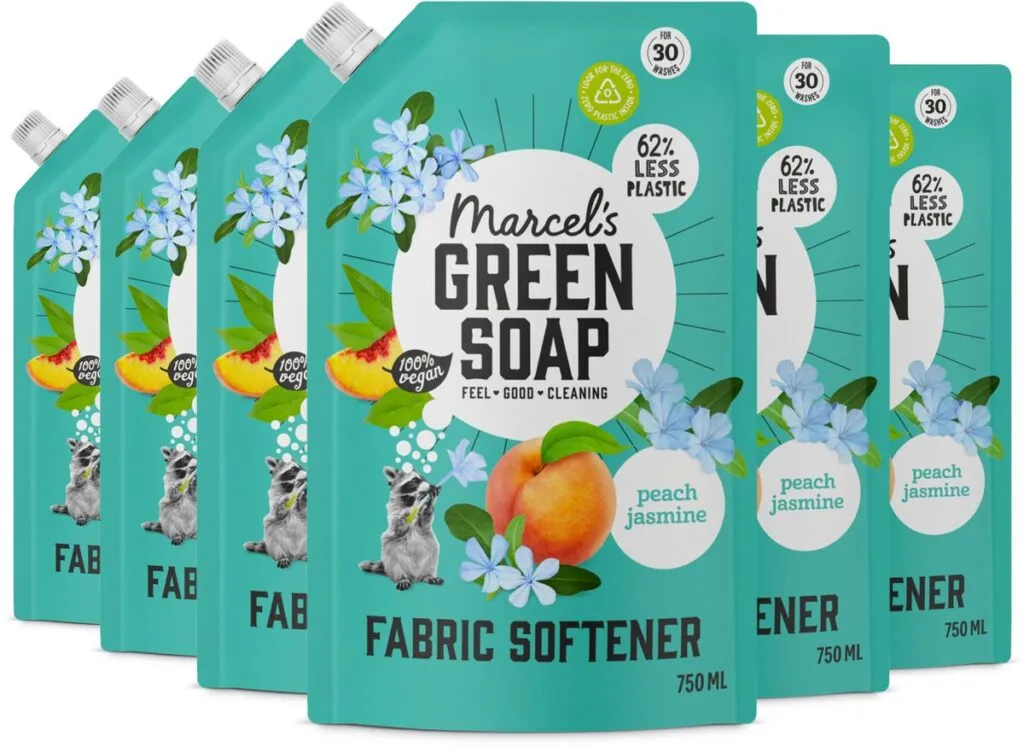 6x Marcel's Green Soap Wasverzachter Perzik & Jasmijn Navulling (750 ml)