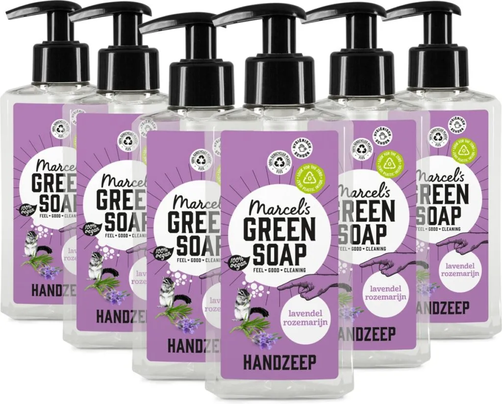 6x Marcel's Green Soap Handzeep lavendel & rozemarijn (250 ml)