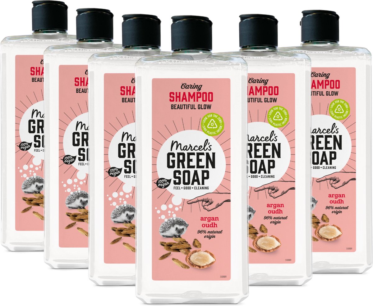 6x Marcel's Green Soap Caring Shampoo Argan & Oudh (300 ml)