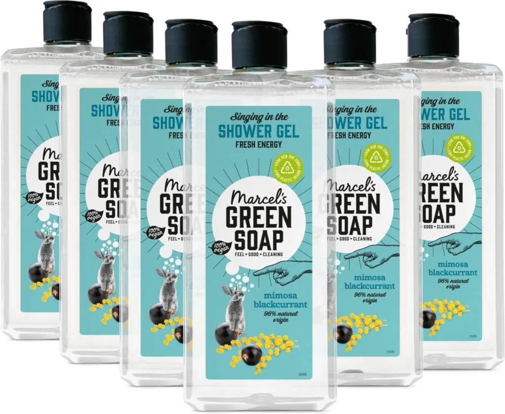 6x Marcel's Green Soap Shower gel Mimosa & Black Current (300 ml)