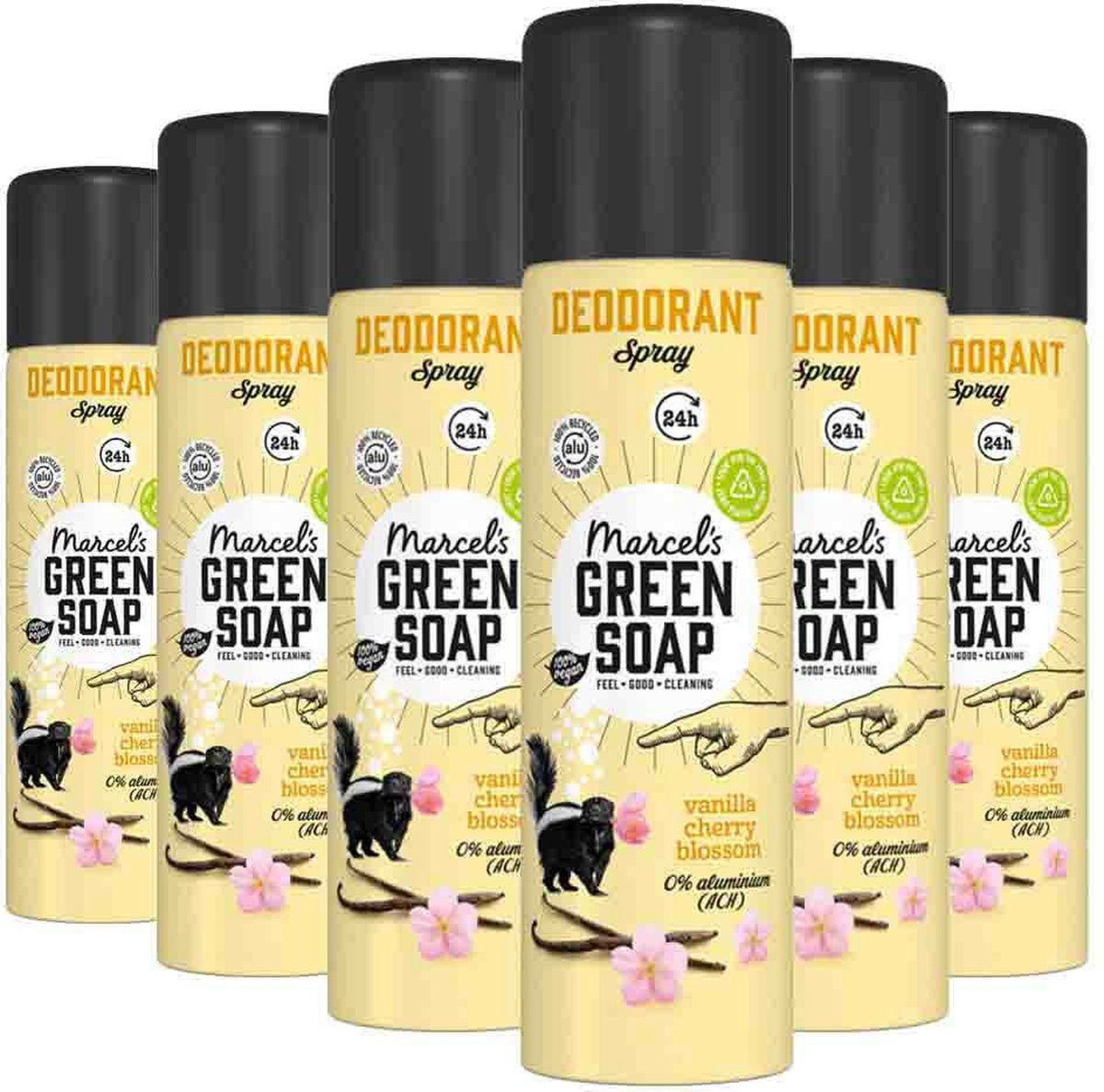 6x Marcel's Green Soap Deospray Vanilla Cherryblossom (150 ml)