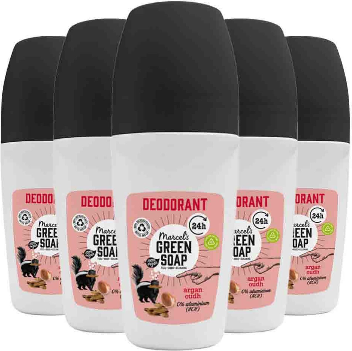 5x Marcel's Green Soap Deoroller argan Oudh (50 ml)