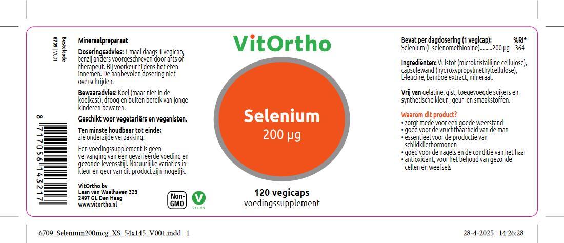VitOrtho Selenium 200 mcg (120 vega capsules)
