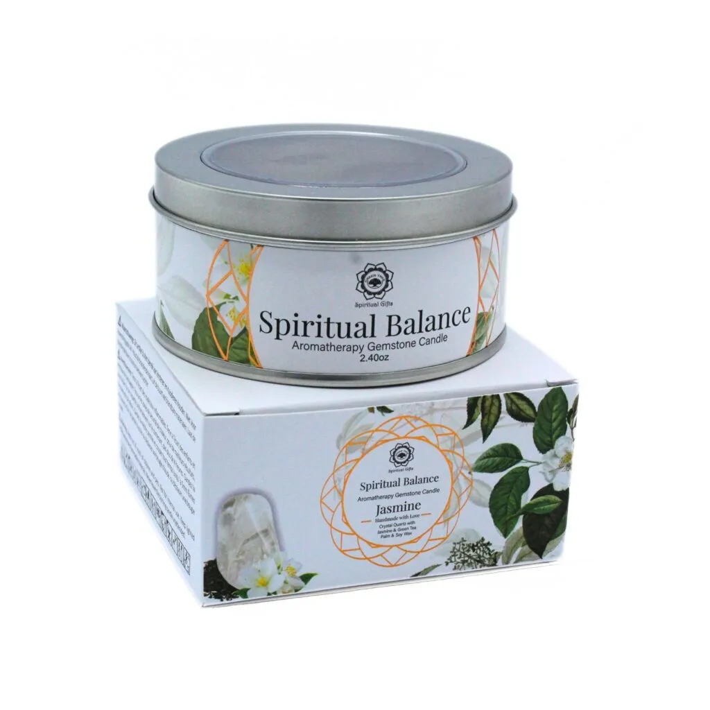 Green Tree Gemstone Candle Spiritual Balance Jasmine (70 gr)