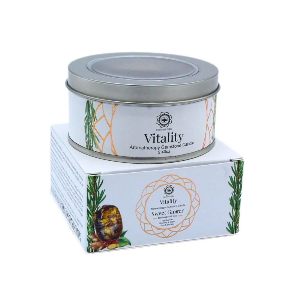 Green Tree Gemstone Candle Vitality Sweet Ginger (70 gr)