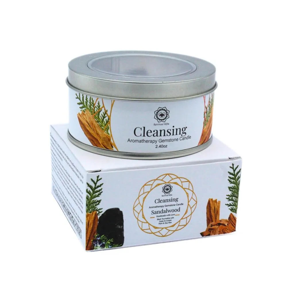 Green Tree Gemstone Candle Cleansing Sandalwood (70 gr)