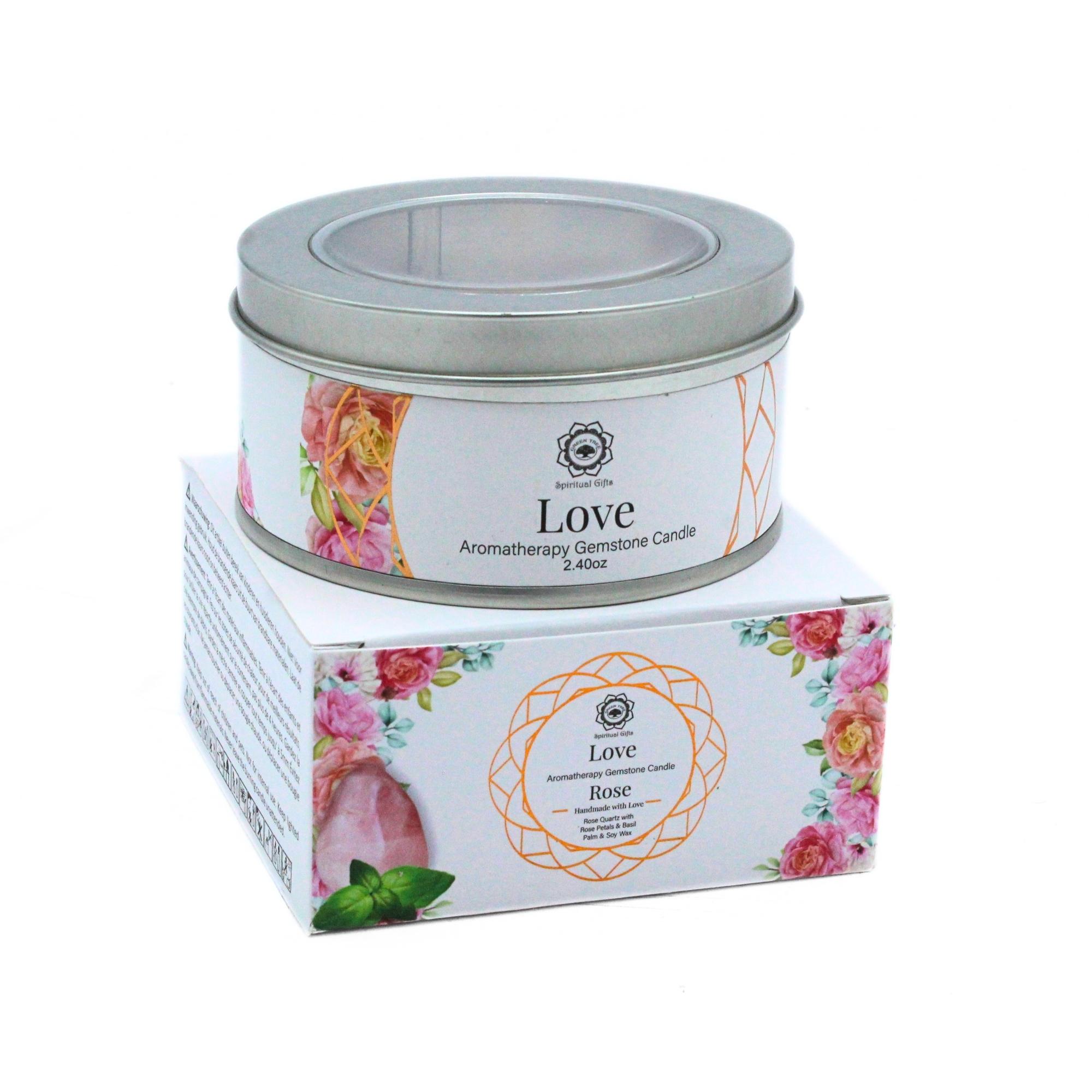 Green Tree Gemstone Candle Love Rose (70 gr)