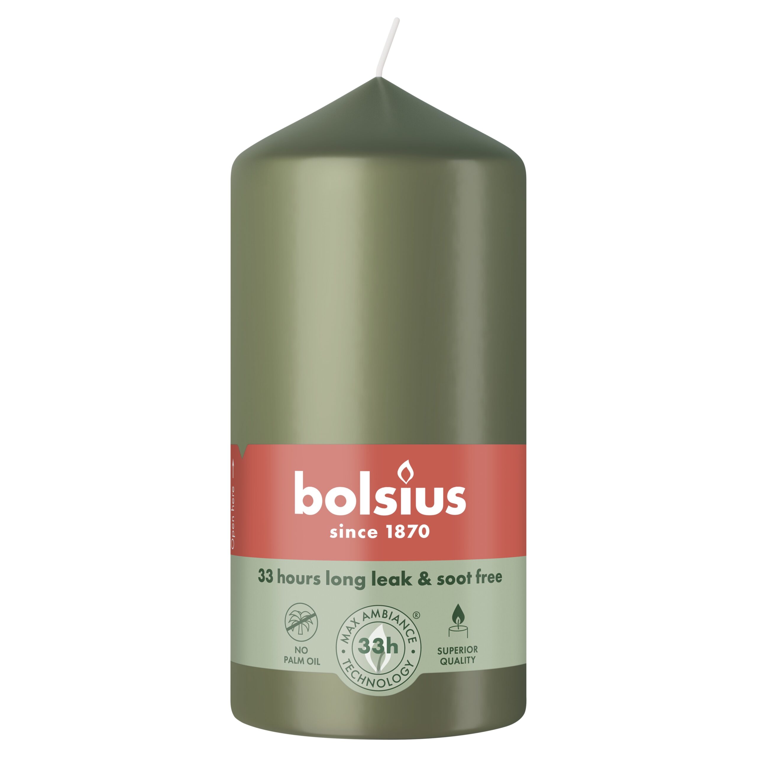 Bolsius Stompkaars 120/58 Fresh Olive (1 stuk)