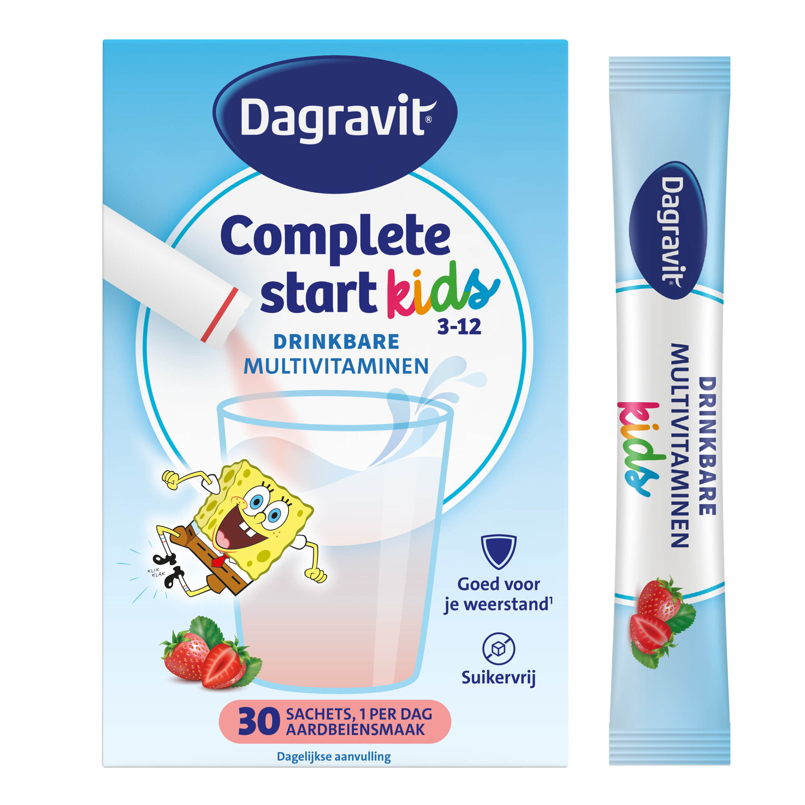 Dagravit Complete Start Drinkbare Multivitaminen Kids 3-5 Aardbei (30 sachets)