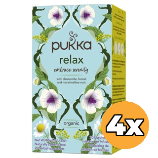 4x Pukka Relax Thee Bio (20 zakjes)