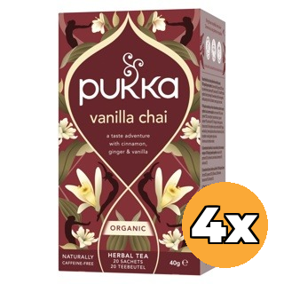 4x Pukka Vanille Chai Tea Bio (20 zakjes)